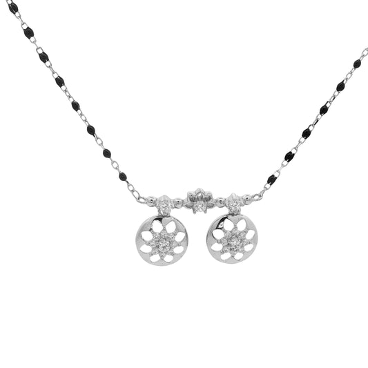 Twin Bloom Diamond Mangalsutra Pendant