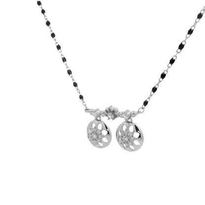 Twin Bloom Diamond Mangalsutra Pendant