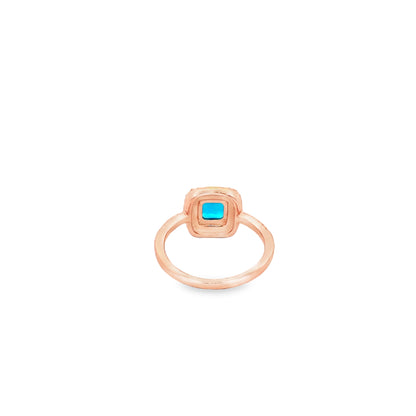 Ocean Radiance Cushion Halo Ring