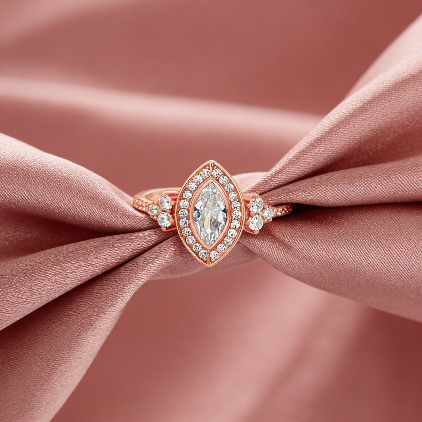 Marquise Halo Elegance Ring