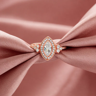 Marquise Halo Elegance Ring