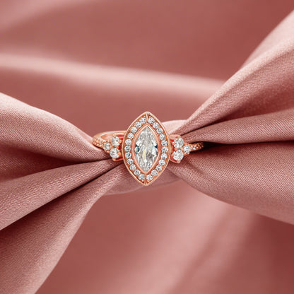 Marquise Halo Elegance Ring