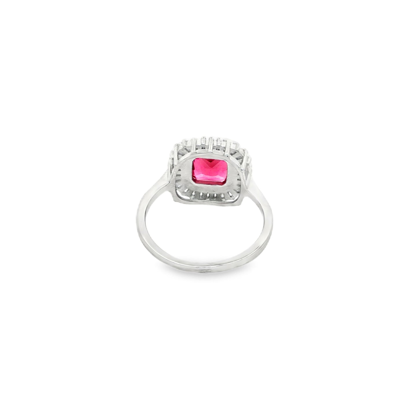 Crimson Royale Halo Diamond Ring