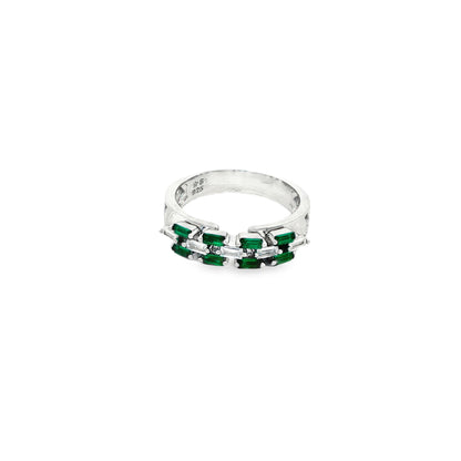 Emerald Elegance Dual Band Ring
