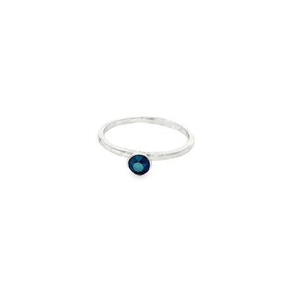 Azure Solitaire Silver Ring