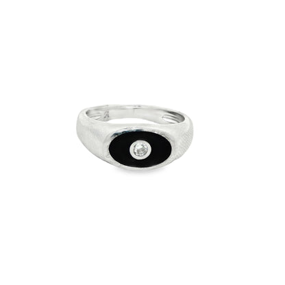 Midnight Halo Solitaire Ring