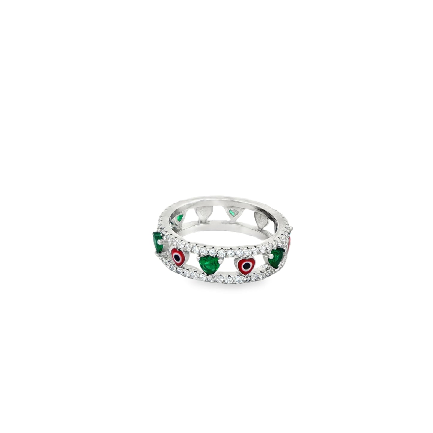Evil Eye Emerald Charm Band