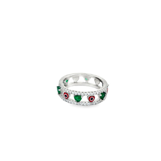 Evil Eye Emerald Charm Band