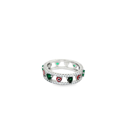 Evil Eye Emerald Charm Band