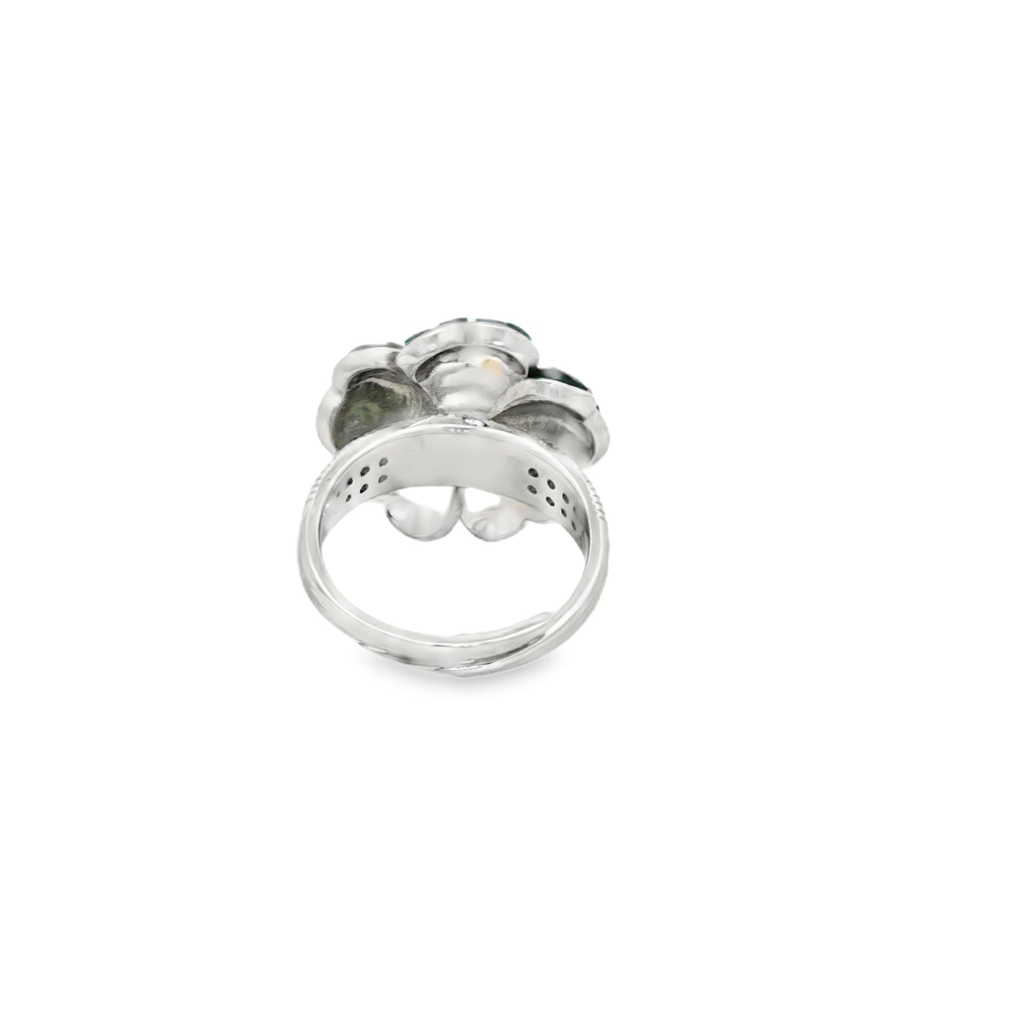 Emerald Petal Diamond Bloom Ring
