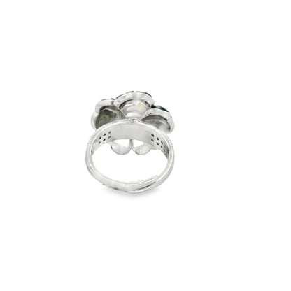 Emerald Petal Diamond Bloom Ring