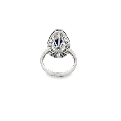 Royal Sapphire Marquise Halo Ring