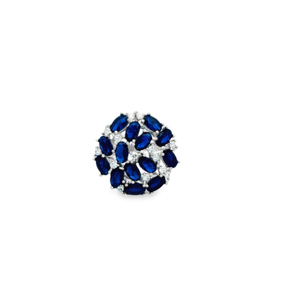 Midnight Sapphire Cluster Bloom Ring