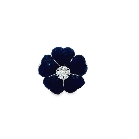 Noir Sapphire Blossom Ring