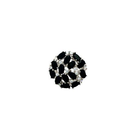 Midnight Onyx Cluster Ring