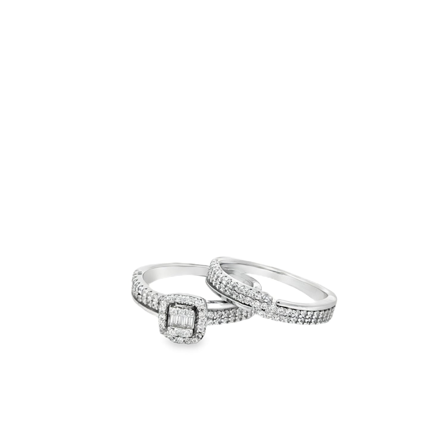 Duo Radiance Halo Ring Set