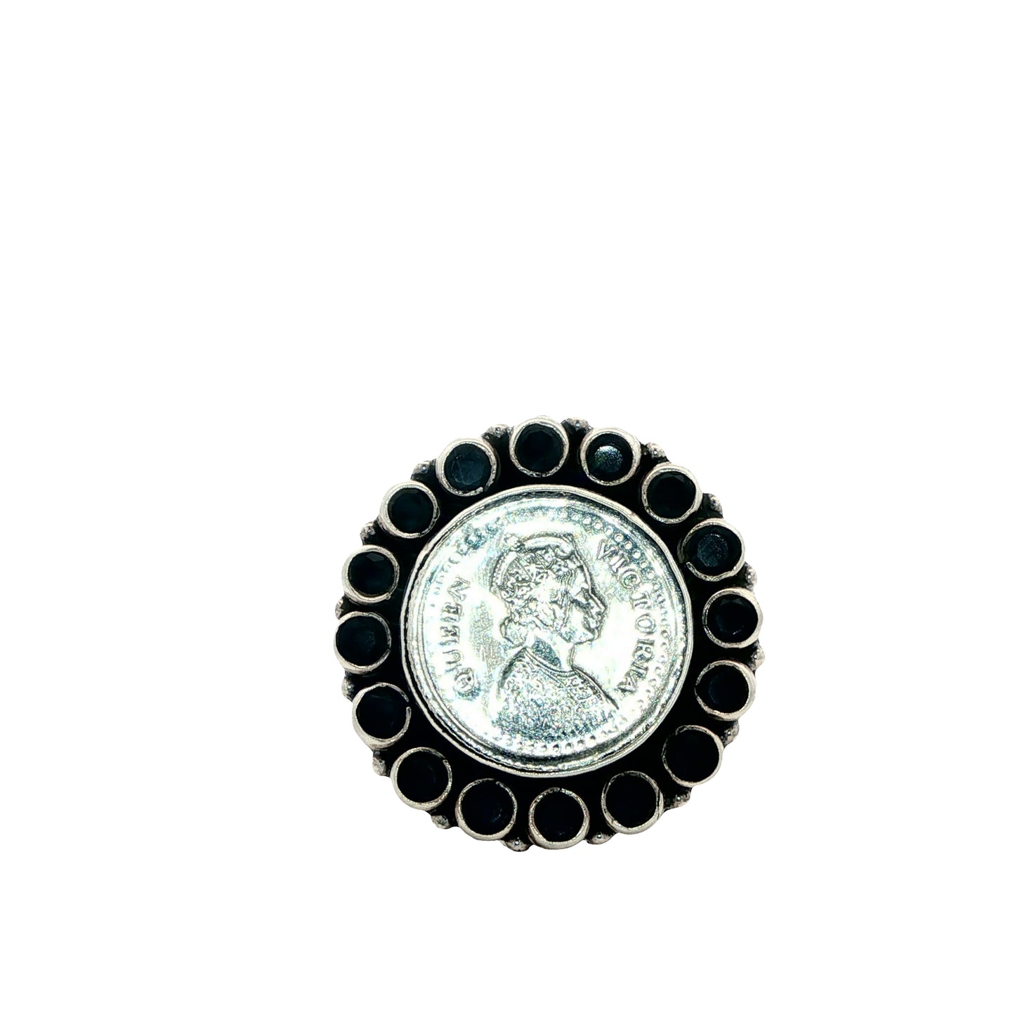 Victoria Noir Coin Ring