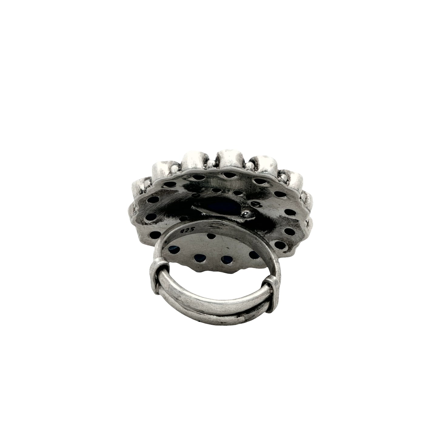 Midnight Sapphire Halo Ring