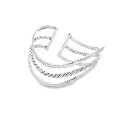 Twist Curve Silver Cuff