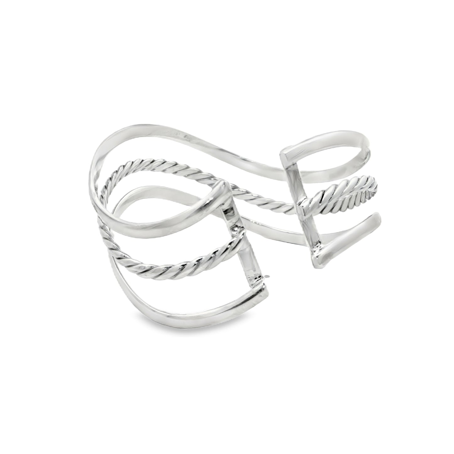 Twist Curve Silver Cuff