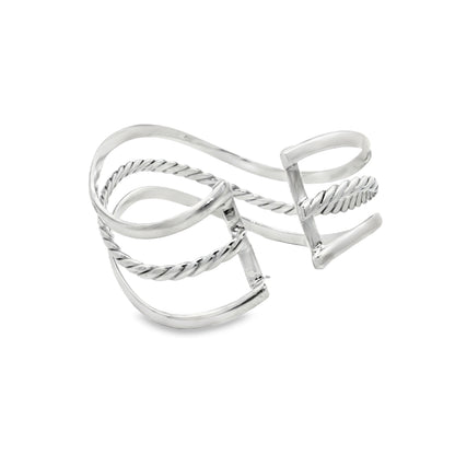 Twist Curve Silver Cuff