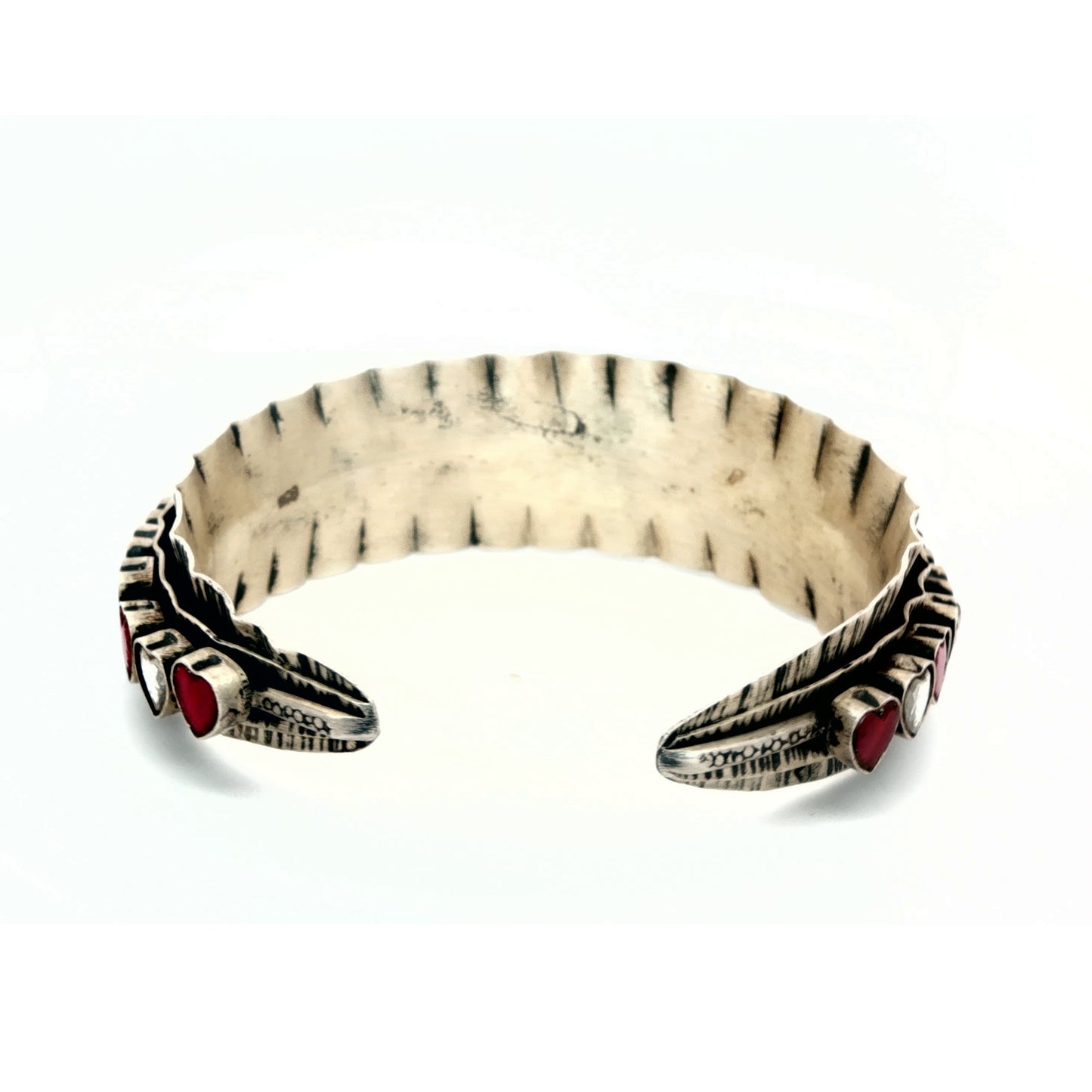 Vintage Heart Charm Cuff Bracelet