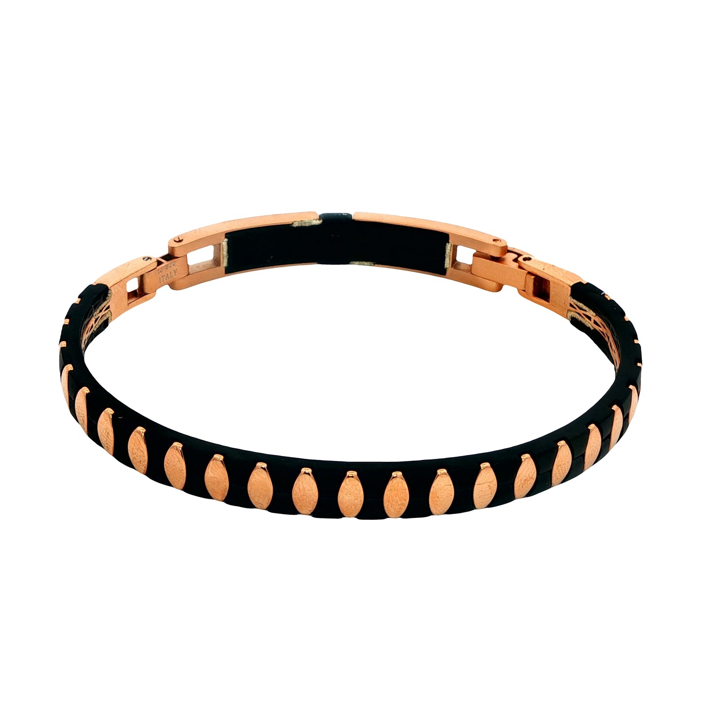 Noir Edge rose silver  Stud Men’s Bracelet