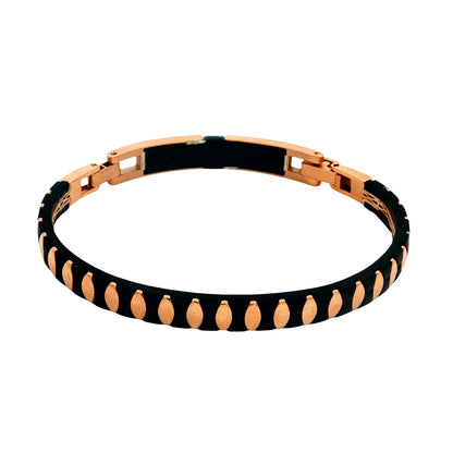 Noir Edge rose silver  Stud Men’s Bracelet