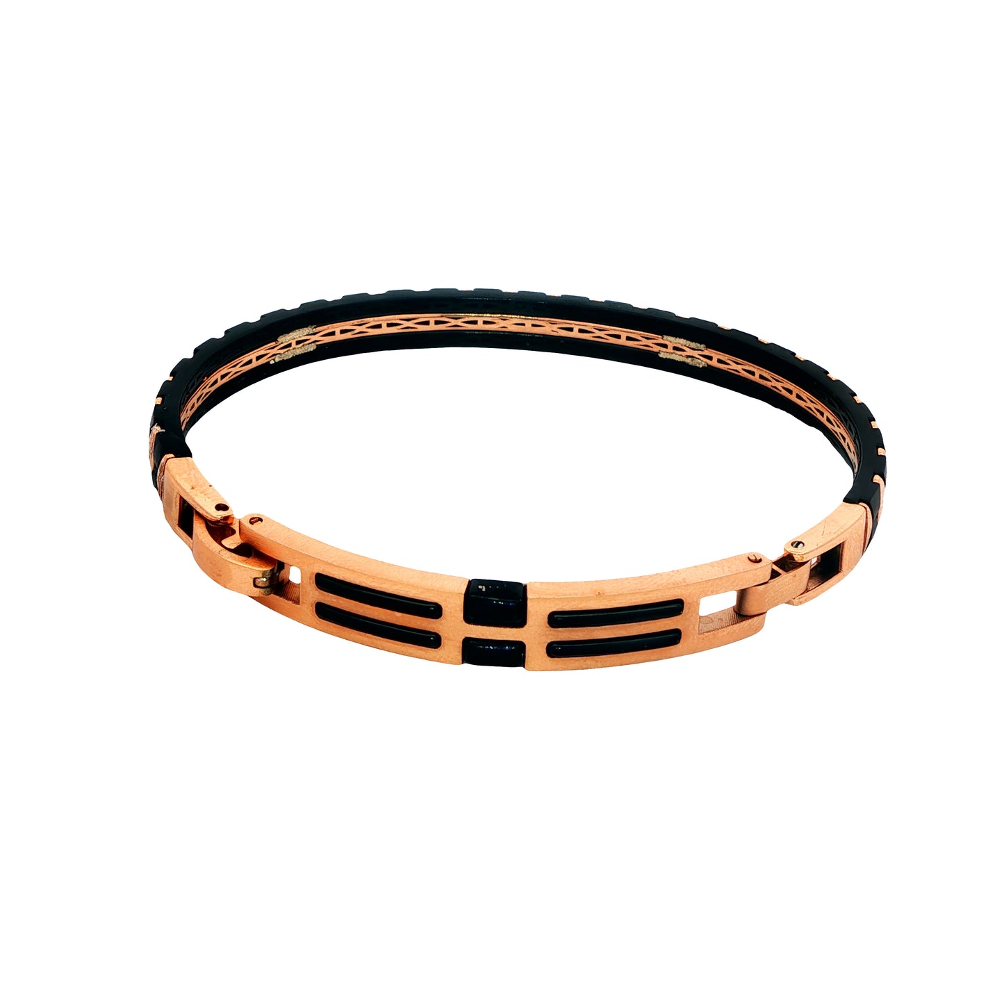 Noir Edge rose silver  Stud Men’s Bracelet