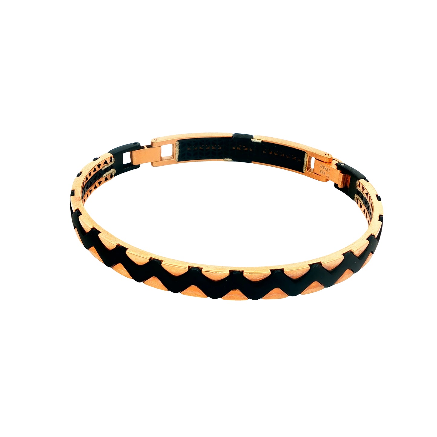 Obsidian Wave rose silver  Men’s Bracelet