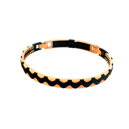 Obsidian Wave rose silver  Men’s Bracelet