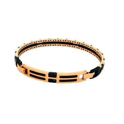 Obsidian Wave rose silver  Men’s Bracelet