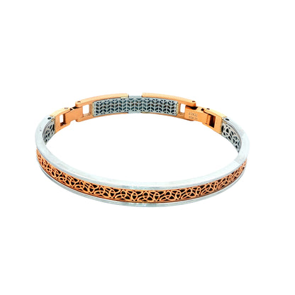 Dual Tone Filigree Classic Men’s Bracelet