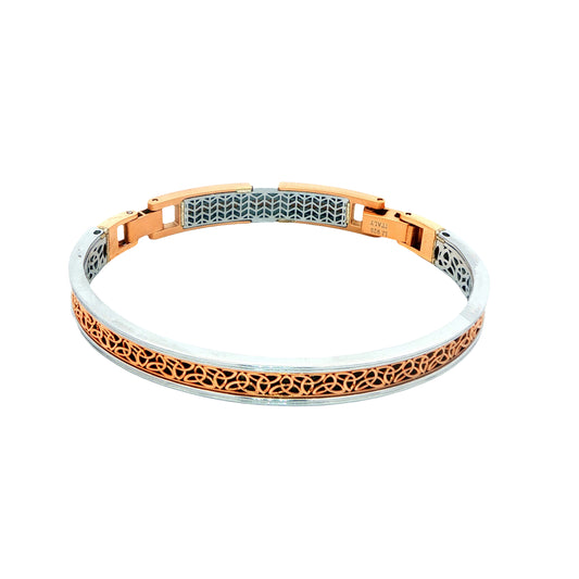 Dual Tone Filigree Classic Men’s Bracelet