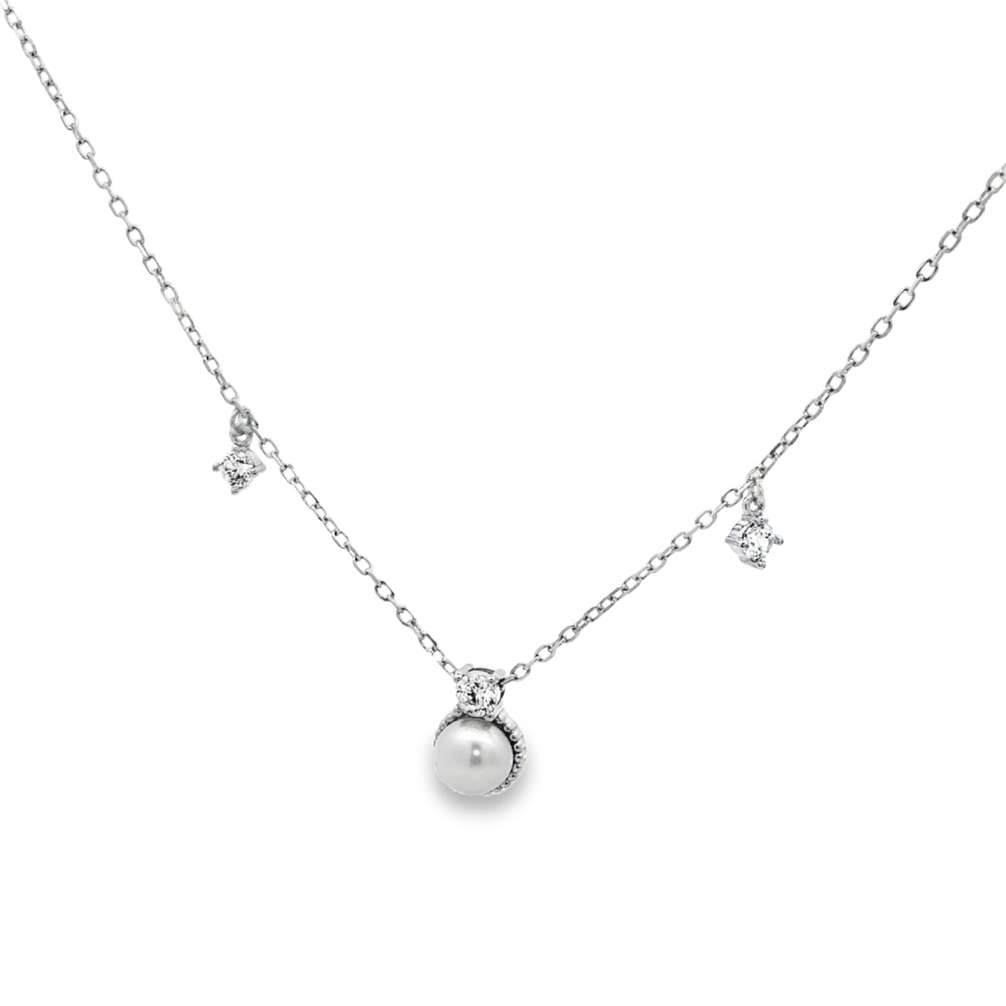 Celestial Pearl Drop Diamond Necklace