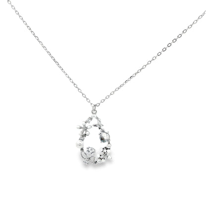 Enchanted Floral Halo Diamond Pendant Necklace