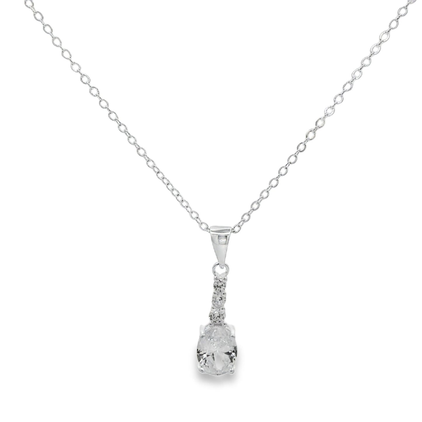 Classic Drop Diamond Pendant Necklace
