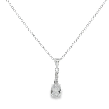 Classic Drop Diamond Pendant Necklace