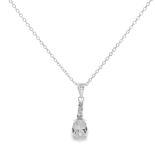 Classic Drop Diamond Pendant Necklace