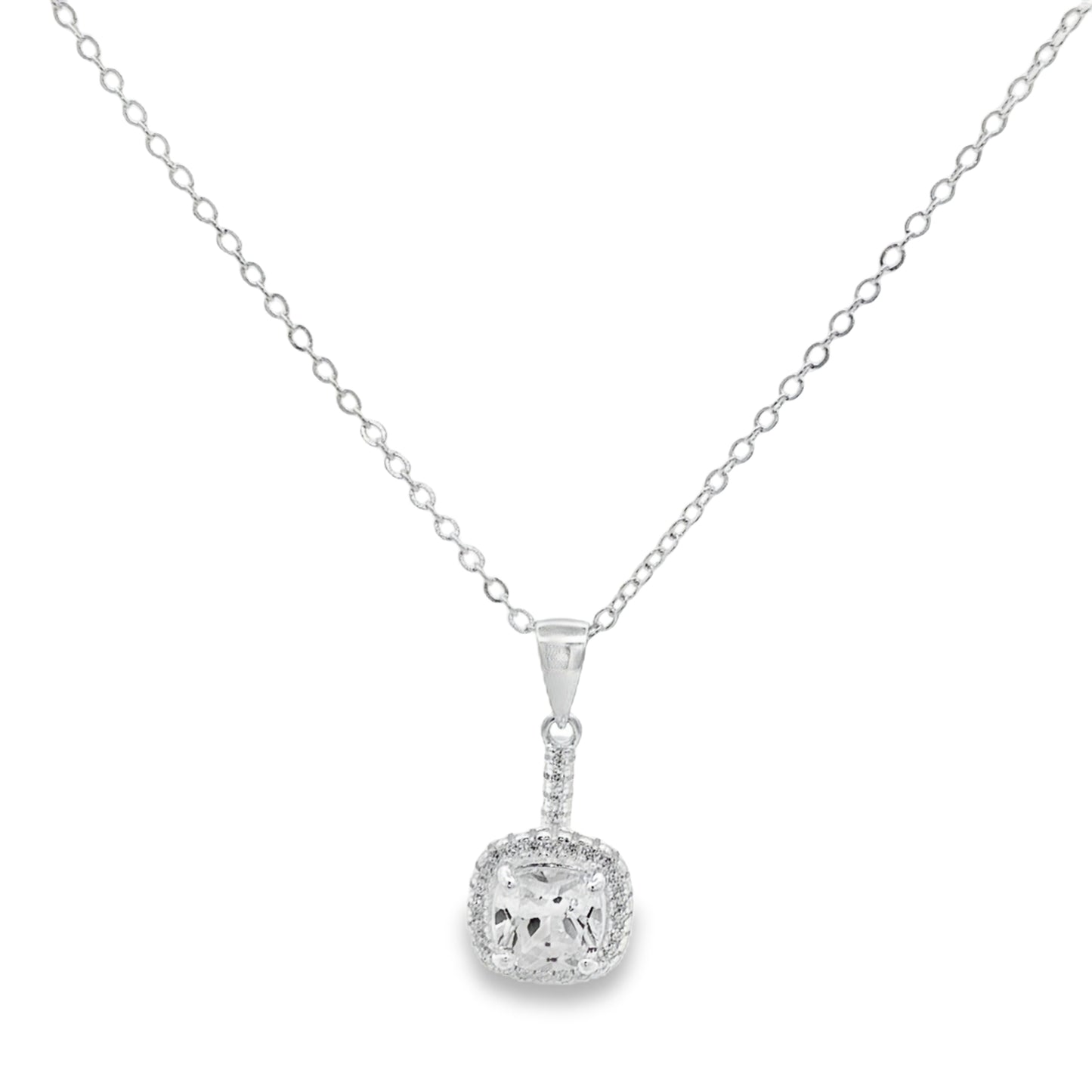 Celeste Cushion Halo Pendant