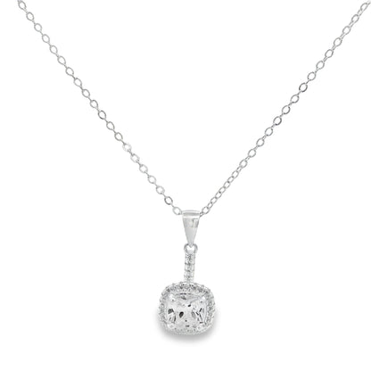 Celeste Cushion Halo Pendant