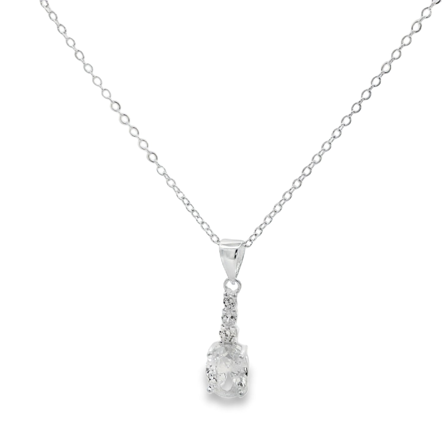 Classic Drop Diamond Pendant Necklace