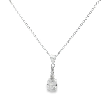 Classic Drop Diamond Pendant Necklace