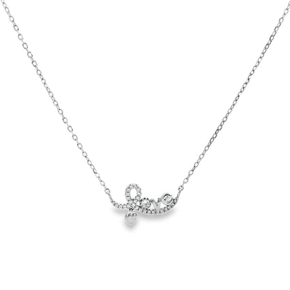Elegant Diamond Love Script Necklace