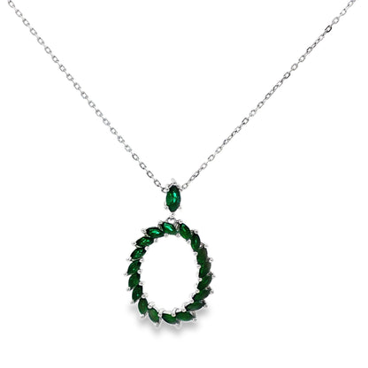 Emerald Halo Grace Pendant
