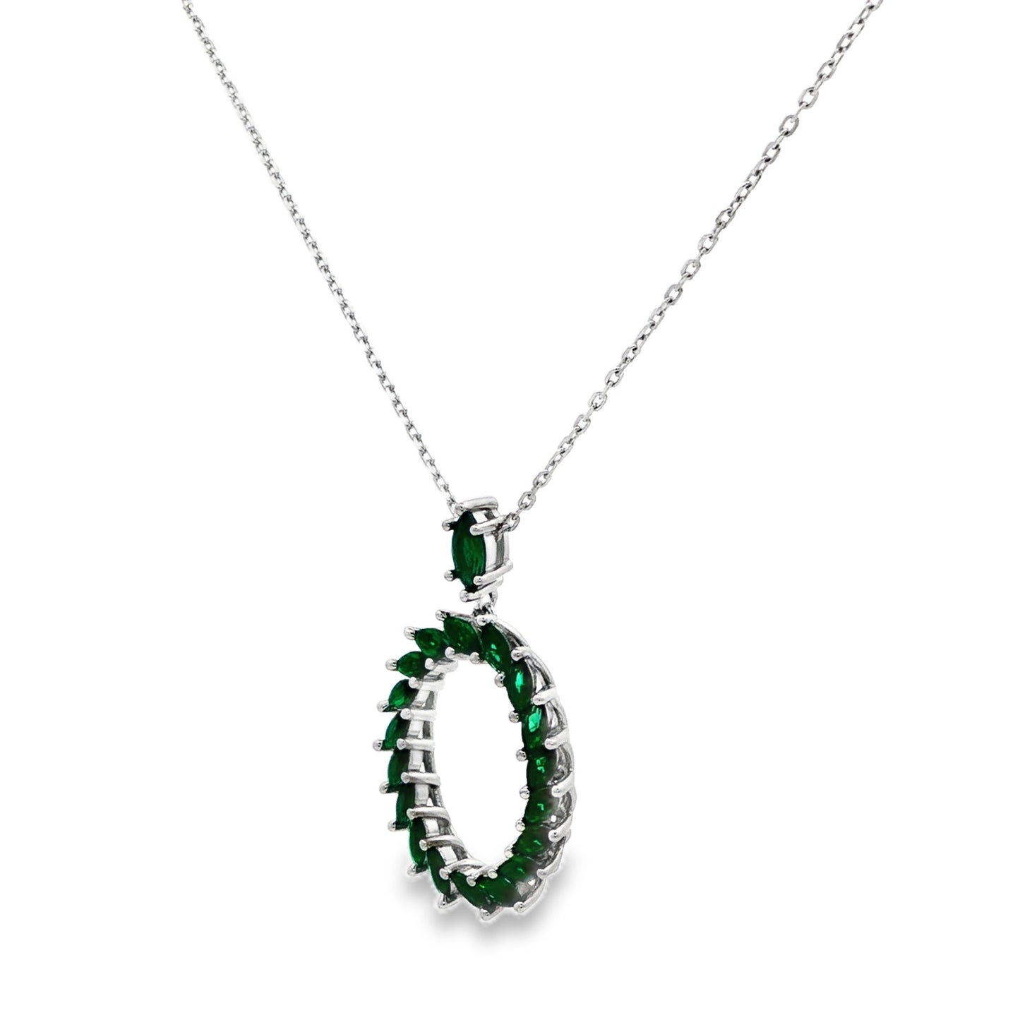 Emerald Halo Grace Pendant