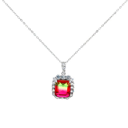 Radiant Prism Halo Pendant