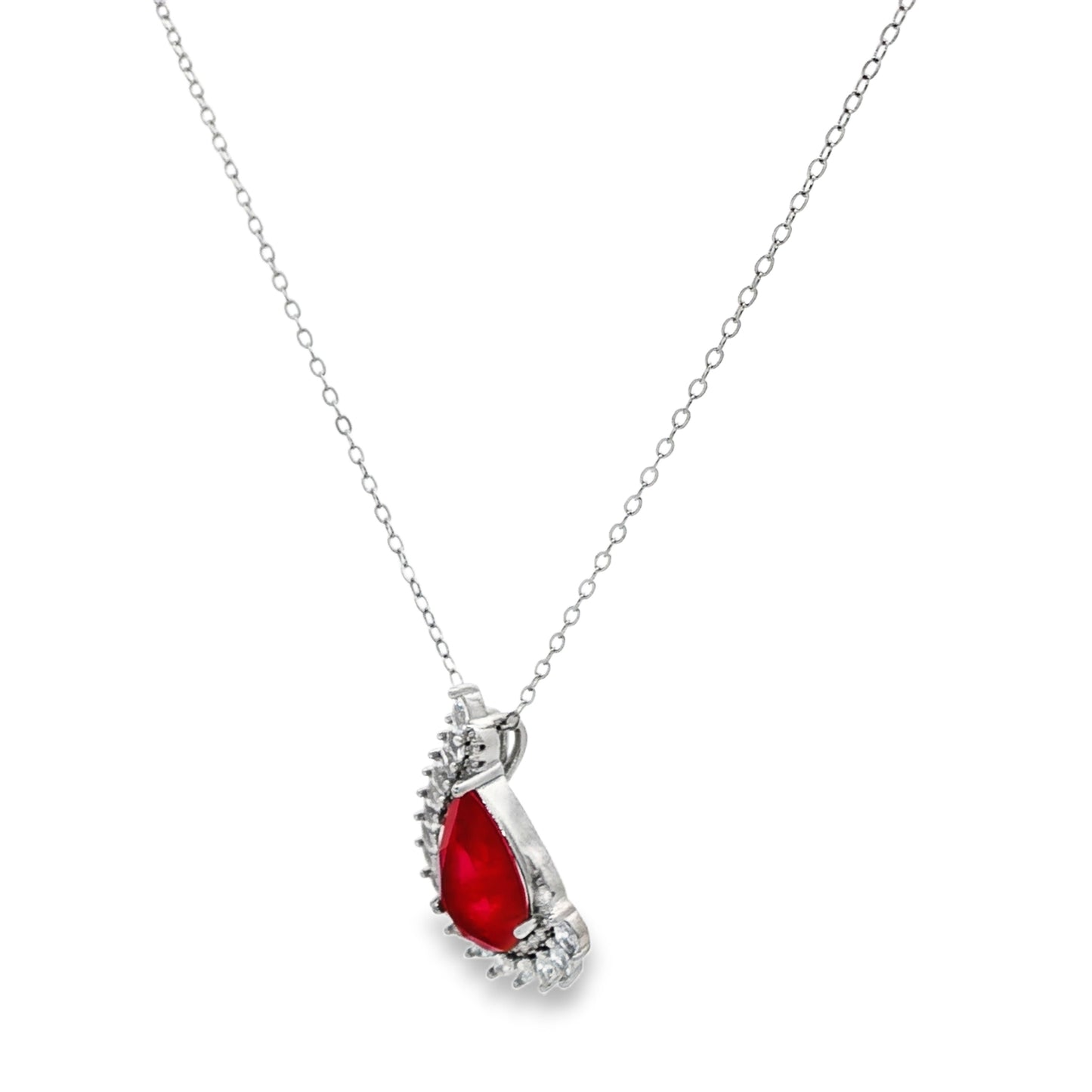 Scarlet Teardrop Elegance Pendant