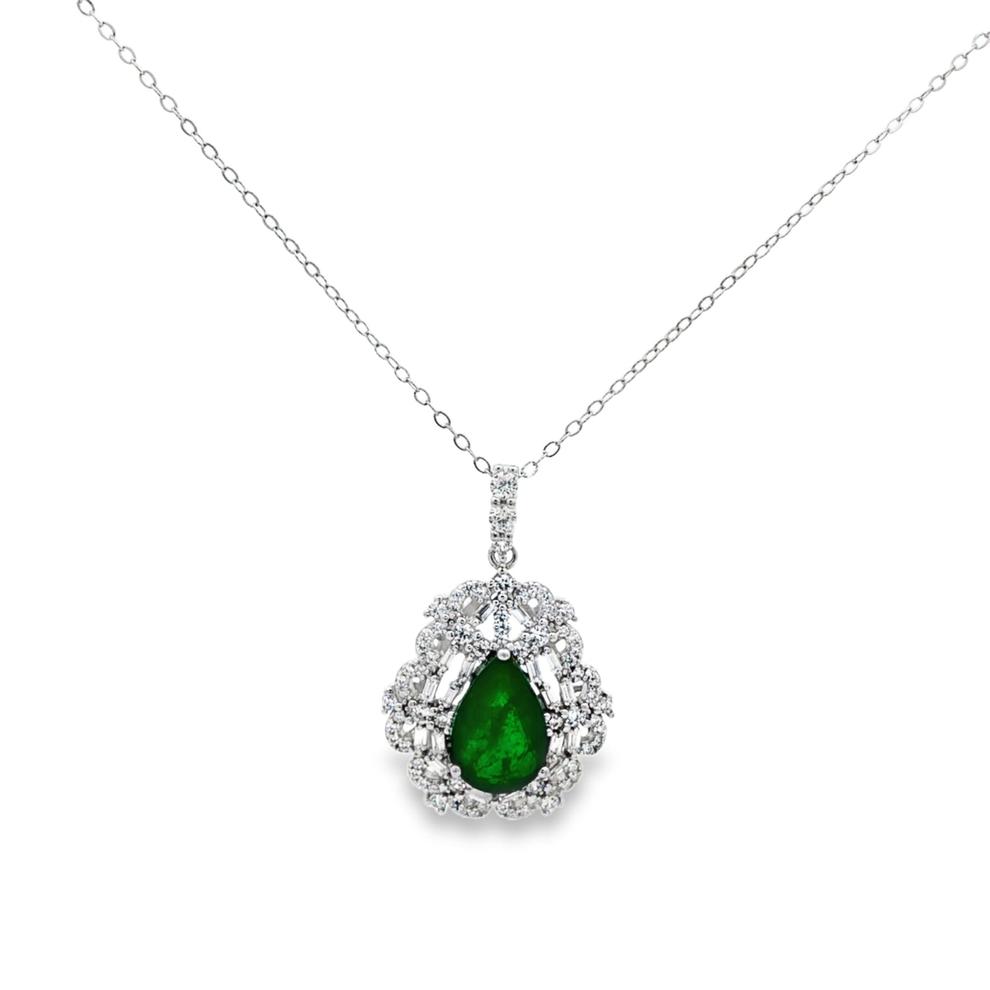 Emerald Royale Halo Pendant