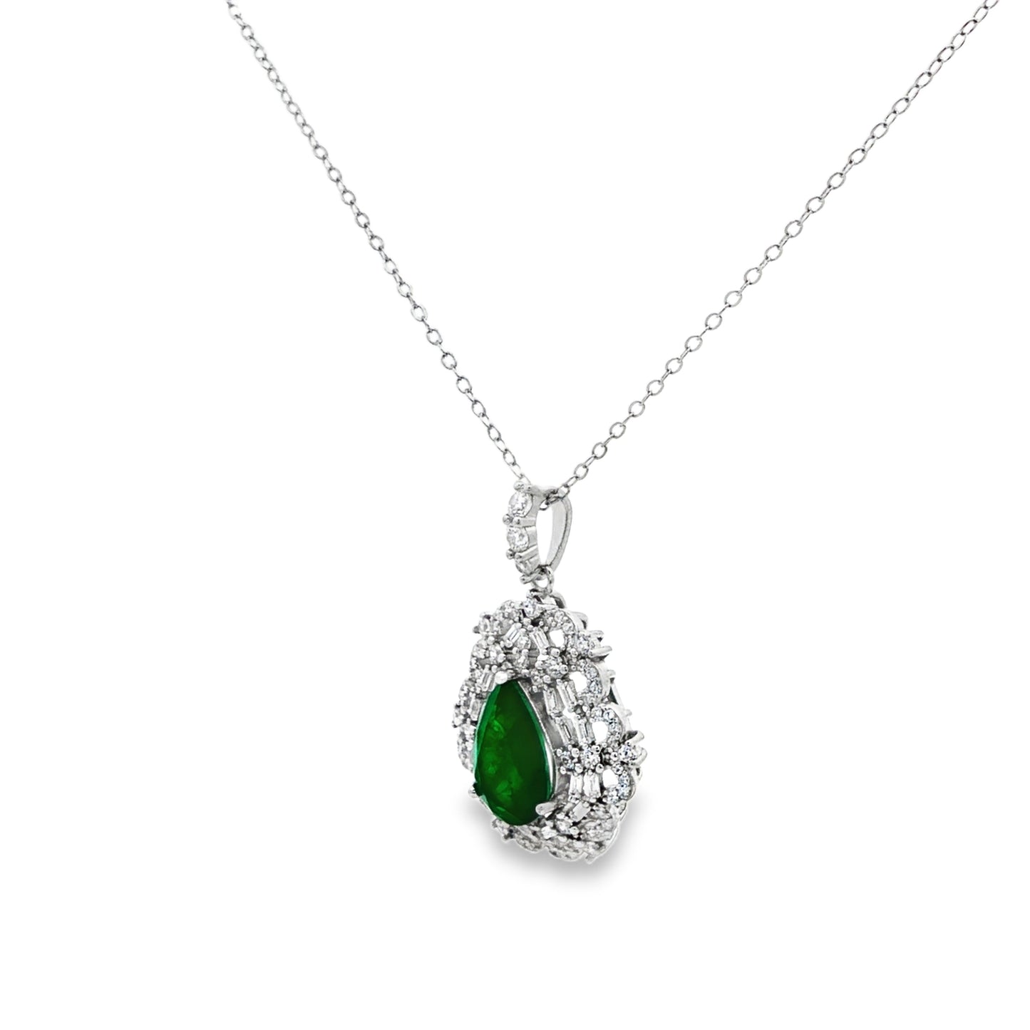Emerald Royale Halo Pendant